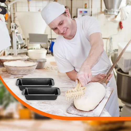 Vista 7 de Sliner 6 moldes para pan, 12 x 5 pulgadas de largo, antiadherente, de acero inoxidable, rectangular, para tartas, pan, pan, para pasteles de carne