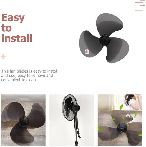 Vista 9 de DOITOOL Repuesto de cuchilla de ventilador de plástico de 16 pulgadas con cubierta de tuerca, 3 hojas universales para ventiladores de pie, pedestal