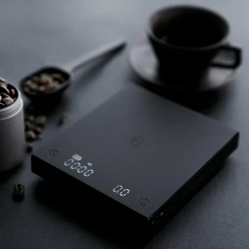 Vista 10 de Báscula de Café TIMEMORE Basic 2.0, Báscula Electrónica de Espresso con Temporizador, 2000 Gramos y Tasa de Flujo de Agua con Función