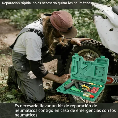 Vista 7 de Kit de reparación de neumáticos con tapones, kit de tapones de neumáticos tipo hongo, kit de parches para neumáticos de servicio pesado profesional