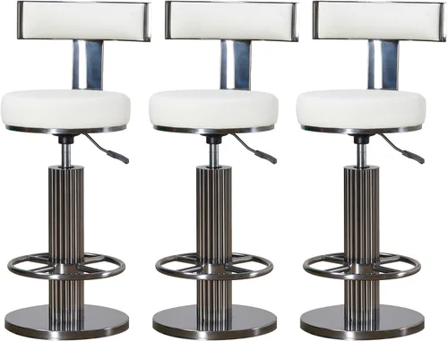 Vista 15 de FUNROLUX Gold Bar Stools, Adjustable Swivel Counter Height Barstools Black Negro