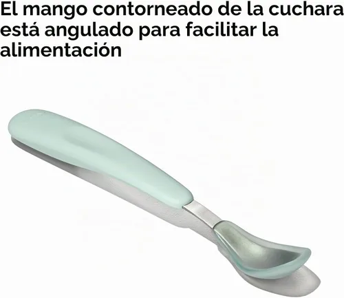Vista 4 de OXO TOT Juego de cucharas de alimentación W Ópalo de silicona suave y flor Ópalo y flor