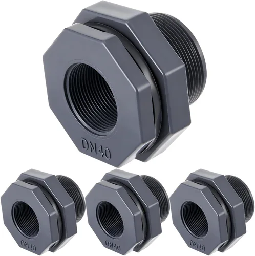 Vista 13 de 4 unids 1 pulgada mamparo montaje PVC Npt tanque conector