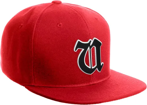 Vista 859 de Daxton Gorra clásica con visera de billete plano con letras del alfabeto inglés antiguo de la A a la Z