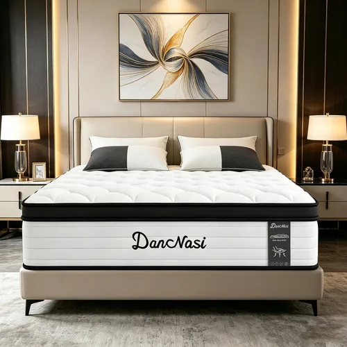 Vista 10 de Twin Mattress, 10 inch Twin Size Mattress Luxury Hybrid with Memory Foam & Pocket Springs for Dual Additional Support and Motion Isolation, Medium