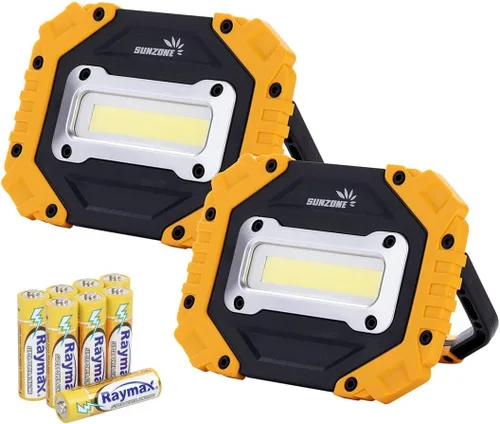 Vista 9 de sunzone Luz de trabajo LED recargable, foco de luz de inundación portátil 2 en 1 iluminación para sitio de trabajo con bases magnéticas, luz LED
