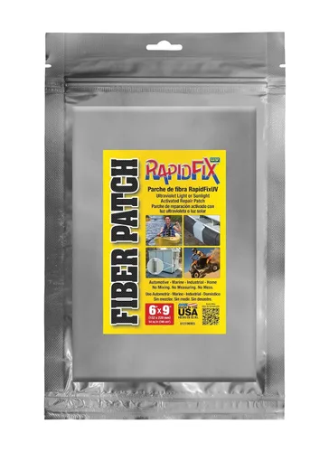 Vista 6 de RapidFix UV Parche de reparación de fibra 3x6 pulgadas