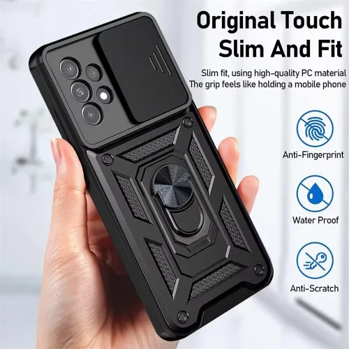 Vista 6 de Funda para Galaxy A20S, Galaxy A20S, funda de TPU de grado militar + PC, [soporte integrado] diseño de doble capa resistente funda de protección