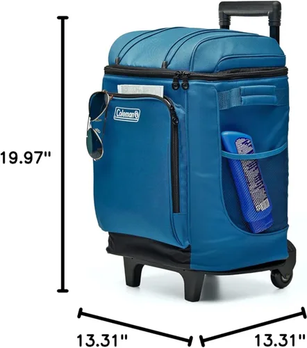 Vista 8 de Coleman 42-Can Soft Rolling Cooler with Wheels, Leak-Proof Portable Insulated Chiller with 12+ Hour Ice Retention, Made with Recycled