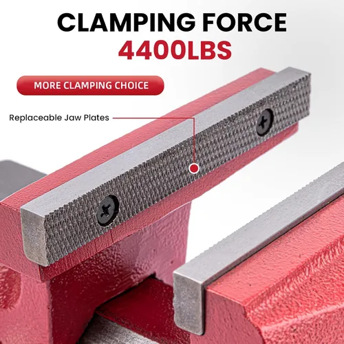 Vista 3 de Forward 1304 - Tornillo de banco de 4 pulgadas de hierro dúctil para el hogar, tornillo de banco de 4" para el propietario de la casa con yunque