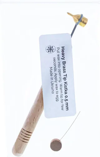 Vista 6 de BestPysanky Mango de madera con punta de latón pesado de 0.020 in (pluma de cera caliente)