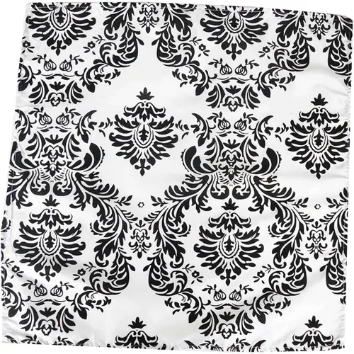 Vista 2 de Efavormart - Paquete de 25 servilletas de tela flocada de damasco negro/blanco, lino reutilizable, 20 x 20 pulgadas