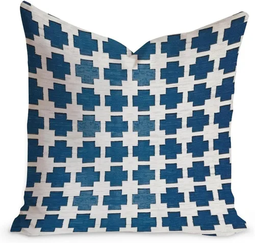 Vista 27 de Cojín de cojín verde salvia con rayas geométricas estilo granja enrejado imperial geométrico verde para sofá, funda de cojín de doble cara, 24 x 24