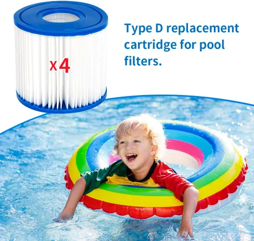 Vista 3 de Cartucho de filtro de piscina Filtro de spa para tipo D, compatible con Summer Waves P57100102 SFS-350, RP-350, RP-400, RP-600, RX-600, SFS-600, 4