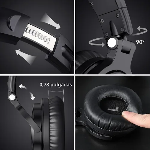 Vista 8 de OneOdio - Auriculares Bluetooth de diadema, 110 horas de sonido estéreo inalámbrico/con cable, auriculares plegables con graves profundos