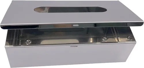 Vista 6 de M2cbridge Soporte de metal para caja de pañuelos faciales montado en la pared, pulido de espejo de acero inoxidable 18/8 (rectangular)