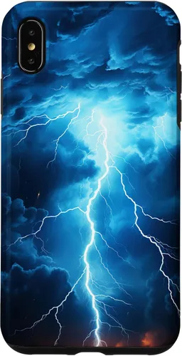 Vista 11 de Cool Blue Lightning Bolt Storm Wild Nature Sky Graphic Art Case for iPhone 17