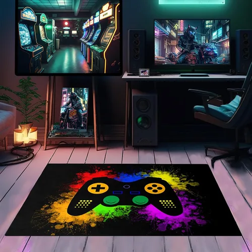 Vista 6 de Alfombras de juegos para niños y adolescentes, decoración de dormitorio, alfombras de jugador para sala de estar, alfombras de mando de gamepad