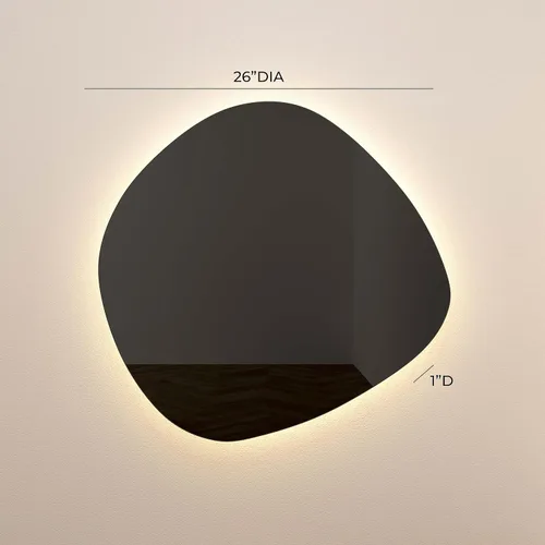 Vista 2 de Tov Furniture Phoebe - Espejo de pared LED con tinte negro