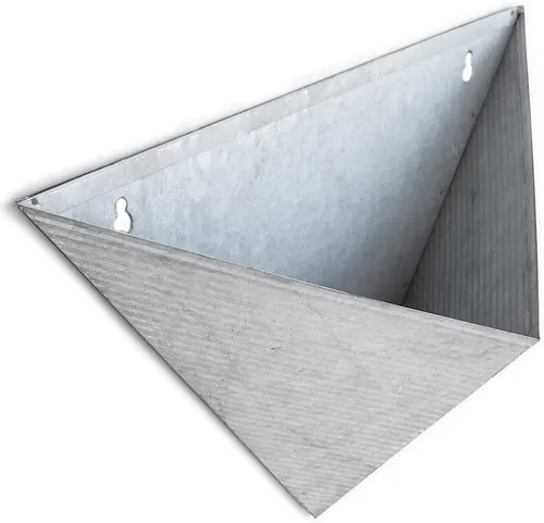 Vista 4 de Vandue Modern Home - Maceta triangular de acero galvanizado de acero galvanizado y zinc para suculentas/hierbas, recipiente para macetas