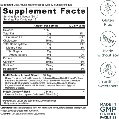 Vista 9 de Ancient Nutrition Polvo a base de animales multiproteínas, 0.86 onzas de proteína, suero alimentado con hierba, caldo de huesos, péptidos