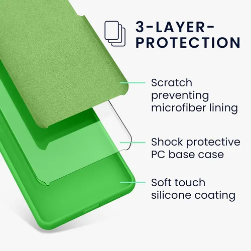 Vista 6 de kwmobile Funda Compatible con Samsung Galaxy A14 5G - Funda de teléfono de TPU y silicona con acabado suave - Verde Lima