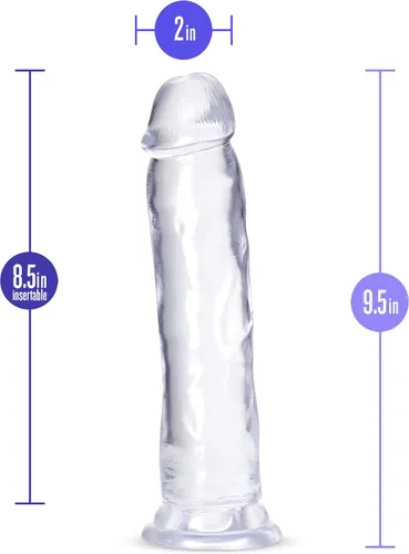 Vista 3 de Blush B Yours Plus: Consolador Thrill N' Drill de 9 pulgadas ~ Consoladores reales de 2 pulgadas de ancho ~ Compatible con correa de succión ~ TPE ~