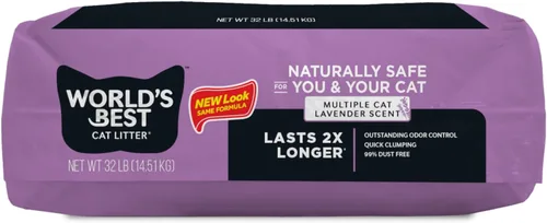 Vista 9 de World's Best Cat Litter Lavanda, control de olores de larga duración, bolsa