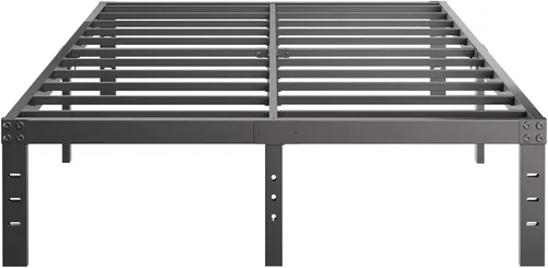 Vista 10 de Base de cama Twin-XL de metal, no necesita sommier, plataforma de 12 pulgadas sin ruido en color negro, de fácil montaje, soporte de láminas