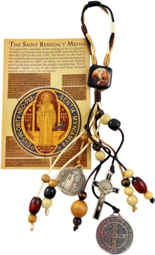 Vista 2 de St Benedict Home Protection - Percha para puerta con tarjeta de San Benito, juego de regalo de bendición de casa
