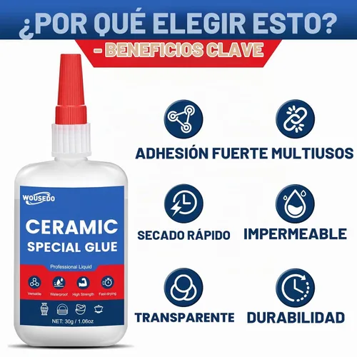 Vista 8 de Pegamento de cerámica 2 x 1.06 oz, adhesivo instantáneo impermeable y de alta resistencia