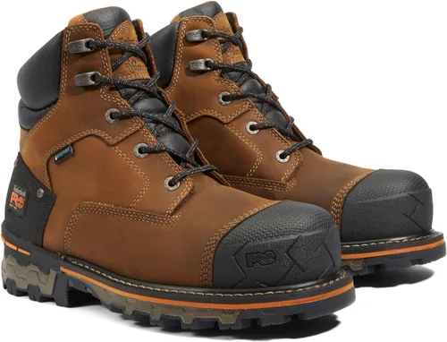 Vista 2 de Timberland PRO botas de trabajo para hombre Boondock de 6.0 pulgadas, con puntera suave, impermeables, industriales, Marrón