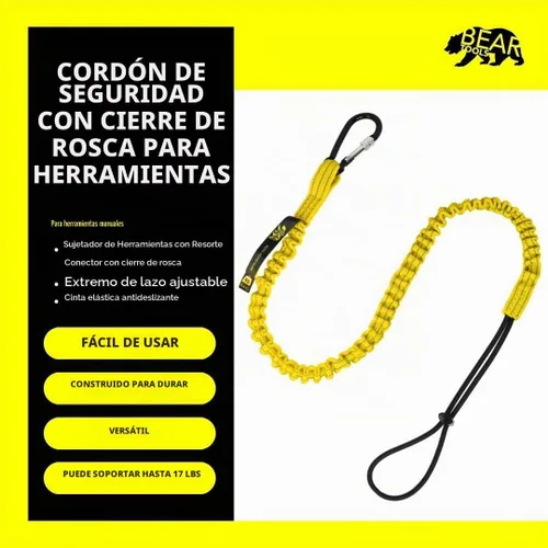 Vista 2 de BearTOOLS Cordón para herramientas con correa de hebilla, cuerda elástica de clip, conector de bloqueo de tornillo resistente, protección contra