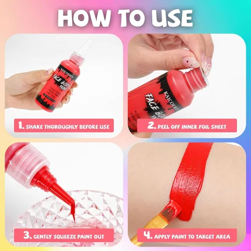 Vista 5 de Pintura blanca del cuerpo de la cara, maquillaje a base de agua Blanco