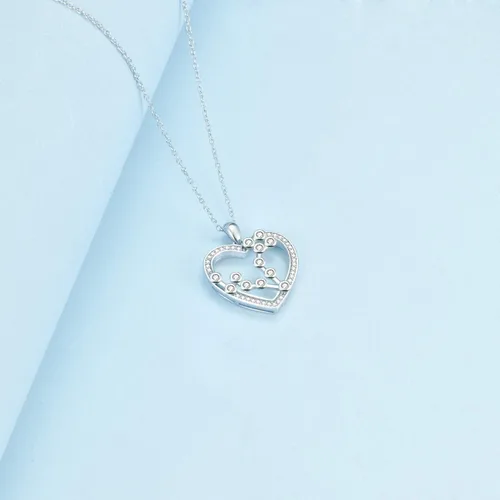 Vista 3 de YFN Collar de plata de ley con 12 constelaciones del zodiaco con dije de corazón para mujer, regalo de joyería