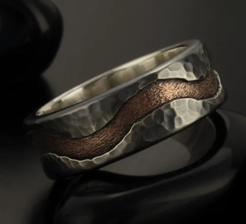 Vista 3 de Anillo de boda vikingo para hombre, anillo de boda genial, anillo de compromiso para hombre, anillo de boda celta, RS-1410