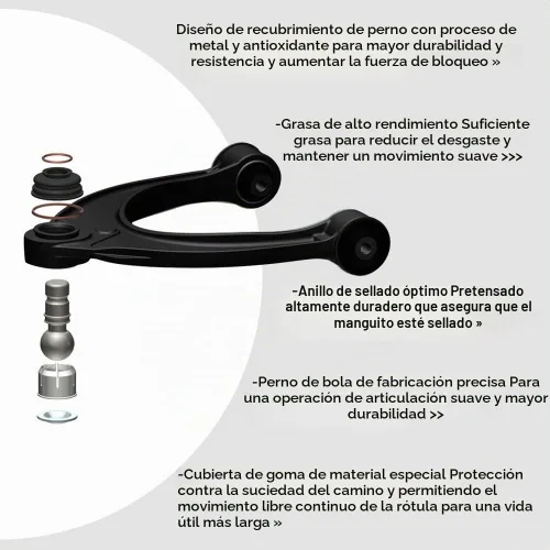 Vista 6 de SCITOO Kit de suspensión delantera (2) brazo de control inferior con bujes de rótula izquierda y derecha (2) varillas de sujeción interiores (2)
