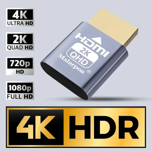 Vista 6 de Enchufe simulado HDMI compatible con pantalla sin cabeza emulador DDC EDID Headless Ghos con Windows Mac OSX Linux Ideal para aceleración