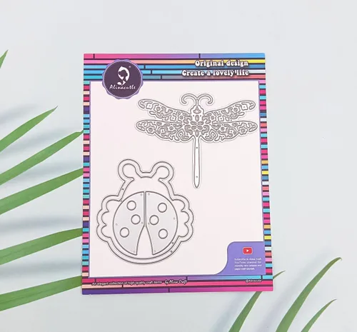 Vista 3 de Alinacutle Troqueles troquelados de metal de libélula para hacer tarjetas hechas a mano, álbum de recortes, plantilla de manualidades de papel..