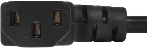 Vista 4 de Cable de alimentación estándar NEMA 5-15P a C13 de 2 pies 18AWG en ángulo recto en ambos lados