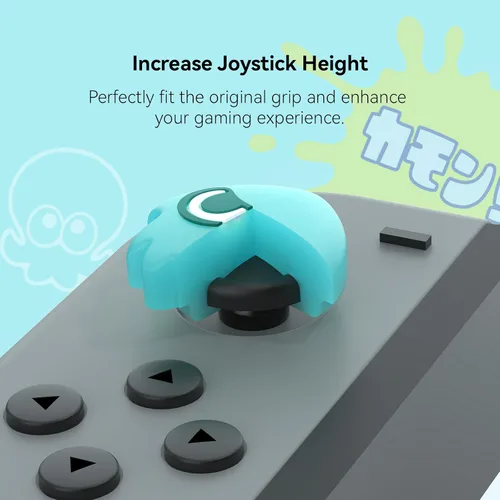 Vista 4 de Joycon Thumb Grip Caps Compatible with Splatoon Nintendo Switch, Soft Silicone Joystick Cover for Nintendo SwitchOLEDLite Controller, 4PCS - Squid &