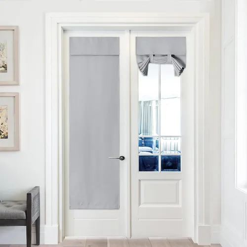 Vista 37 de PONY DANCE Cortinas de luz lateral, persianas opacas con aislamiento térmico para puerta francesa, puerta de vidrio de patio, 12 pulgadas de ancho x