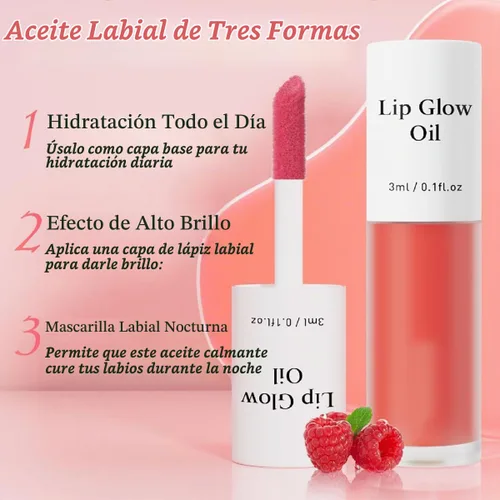 Vista 4 de Aceite de labios coreano – Aceite de brillo labial sabor afrutado, hidratante y nutritivo taza antiadherente, brillo labial transparente para labios
