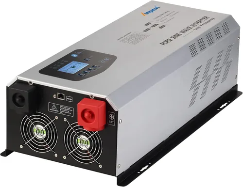 Vista 2 de Ampinvt Inversor de Potencia de Onda Sinusoidal Pura 5000W Pico 15000 Watts 24V DC a 120/240V AC Fase Dividida con Cargador AC de Batería, Inversor
