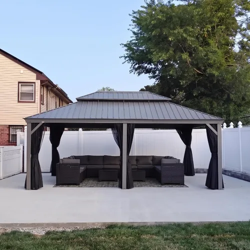 Vista 21 de PURPLE LEAF - Gazebo para exteriores de 10 x 12 pies, con sistema de drenaje