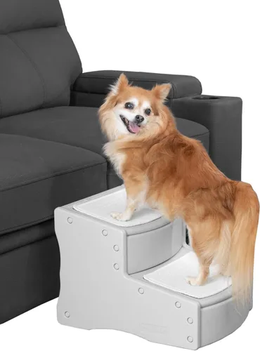 Vista 5 de Pet Gear Easy Step II - Escaleras para mascotas, grano de café, 2 escalones Para gatos/perros de hasta 150 libras, portátil, extraíble, lavable