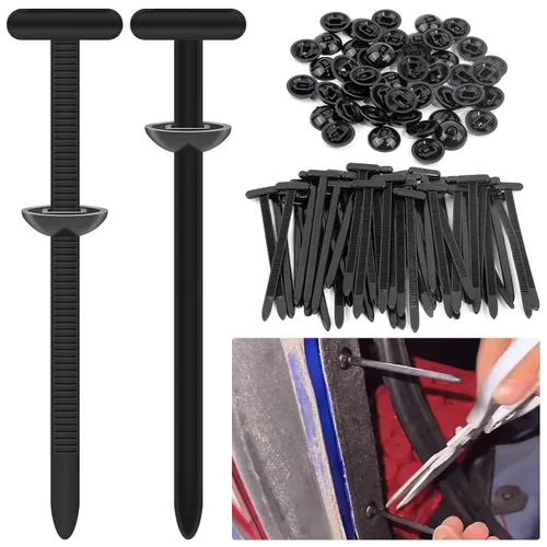 Vista 7 de 180 hebillas universales de nailon para automóvil, clips de cremallera automotrices para reparación diaria del automóvil, hebillas de agarre