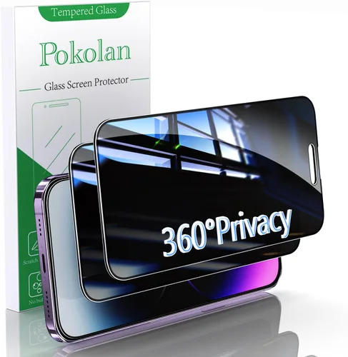 Vista 17 de Pokolan Paquete de 3 protectores de pantalla de privacidad para iPhone 11 Pro, iPhone X, iPhone XS (5.8 pulgadas), vidrio templado antiespía Negro