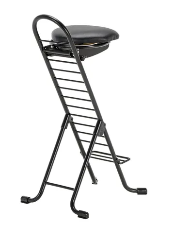 Vista 4 de Vestil CPRO-600S Sillas ergonómicas de trabajo de altura de acero de 14.25 pulgadas a 35.5 pulgadas. 220 libras de capacidad, color negro