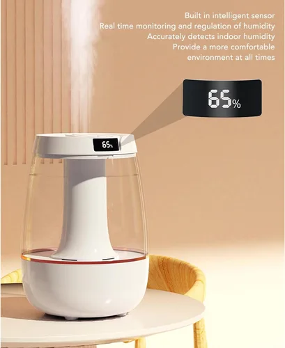 Vista 4 de Humidificadores, 3L Doble Spray Mist Humidificador de niebla fría, USB alimentado silencioso humidificador de uso esencial difusor de aceite
